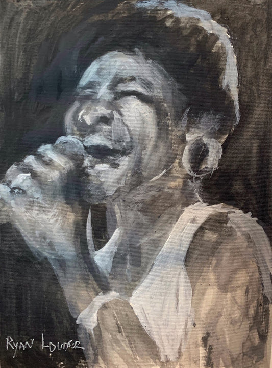 A painting titled 'Aretha Franklin by Ryan  Louder' by Ryan Louder