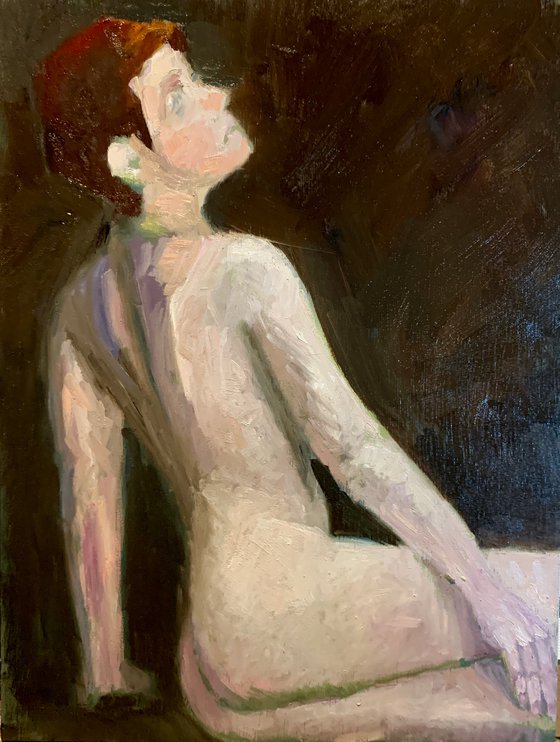 Nude Woman Study in oil 8x10 Painting by Ryan Louder