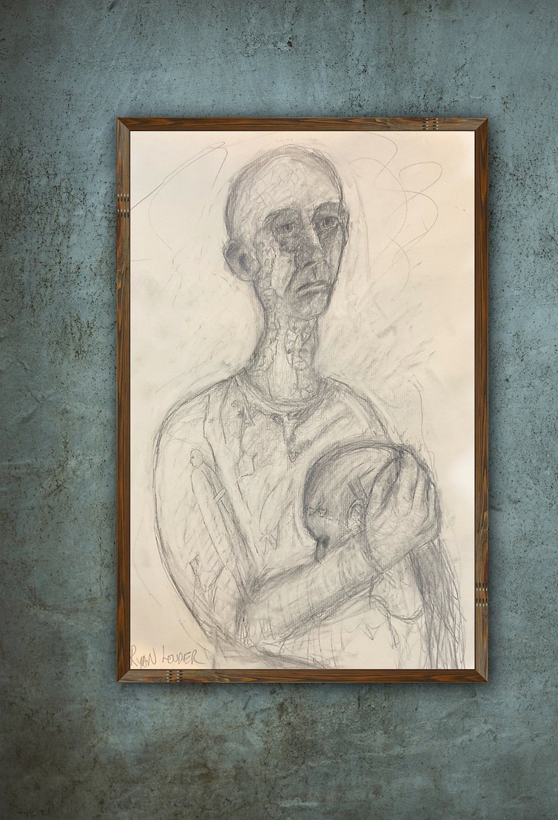 A painting titled 'A Hug by Ryan  Louder' by Ryan Louder
