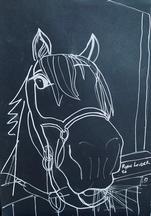A painting titled 'Horse Drawing by Ryan  Louder' by Ryan Louder