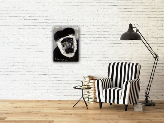 A painting titled 'Colobus Monkey by Ryan  Louder' by Ryan Louder