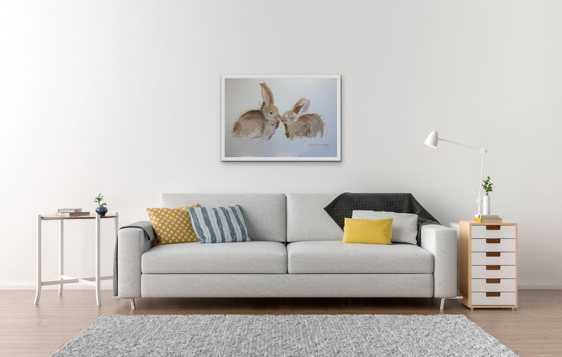 Rabbits by Ryan  Louder - Sold - Surreal Multi-Layered Vision - Introspective Creativity