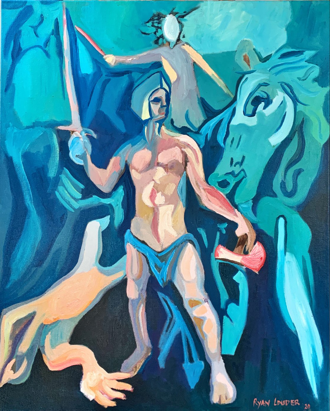 A painting titled 'Spartan by Ryan  Louder' by Ryan Louder