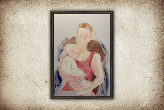 A painting titled 'Sleeping Mother and Baby study by Ryan  Louder' by Ryan Louder