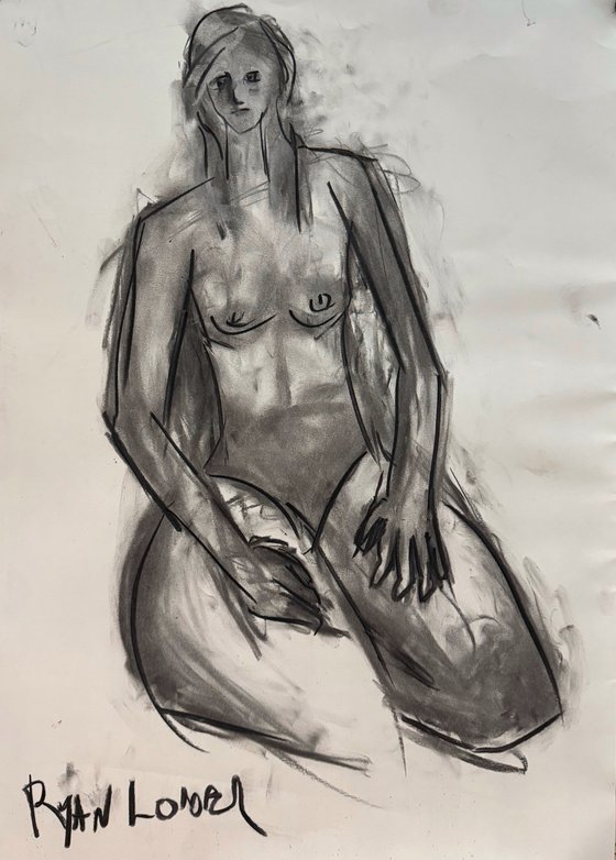 Nude Study of Zomer 1 Painting by Ryan Louder