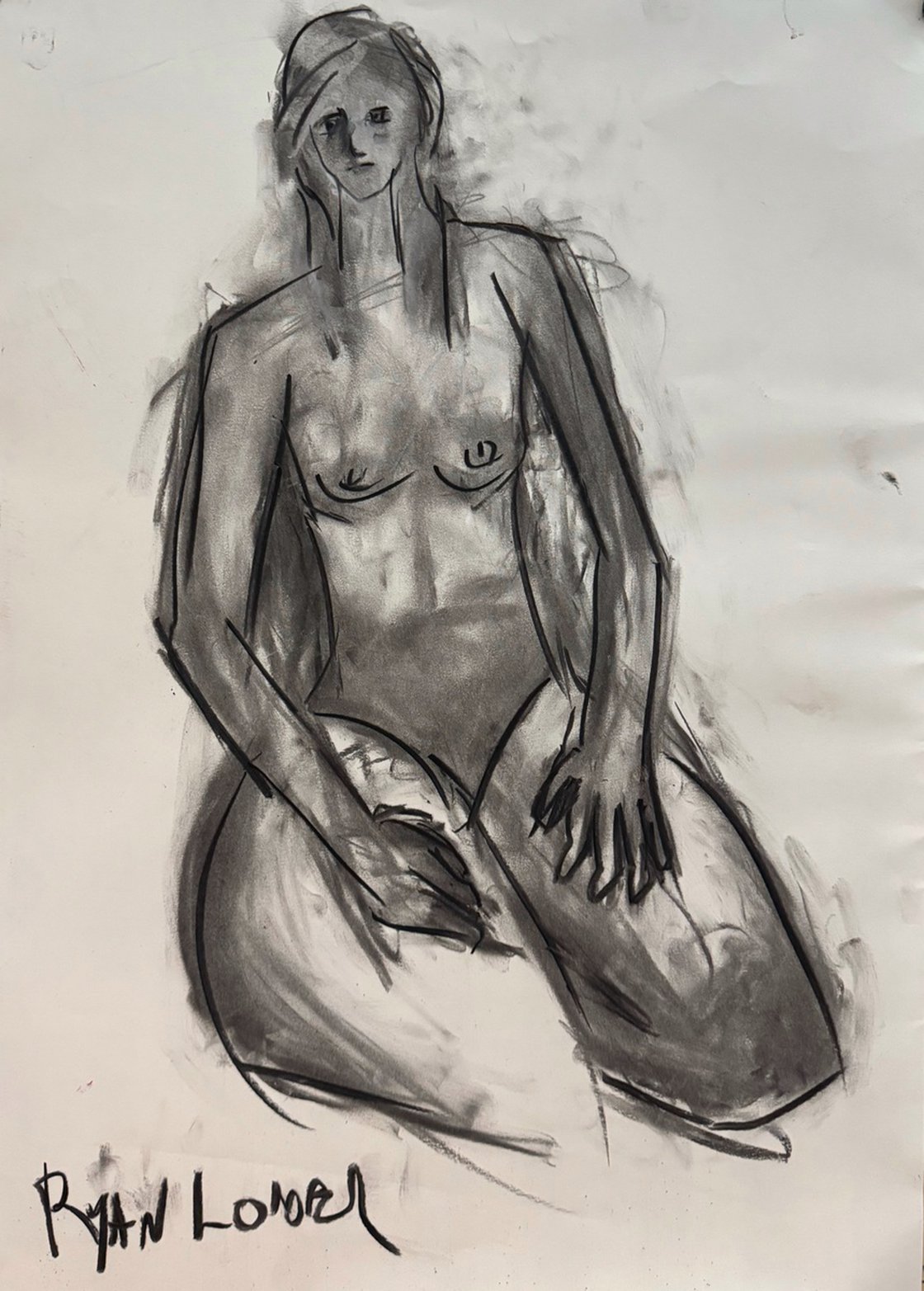 A painting titled 'Nude Study of Zomer 1 by Ryan  Louder' by Ryan Louder