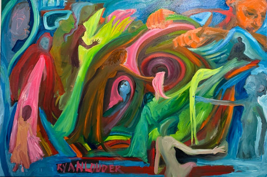 A painting titled 'Touching Waterfalls by Ryan  Louder' by Ryan Louder