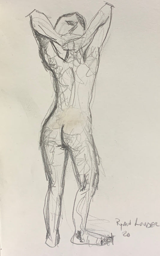 A painting titled 'Nude Study Drawing 3 by Ryan  Louder' by Ryan Louder