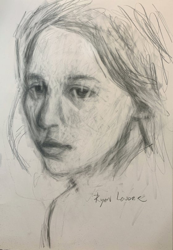 Portrait Of A Woman Study Painting by Ryan Louder