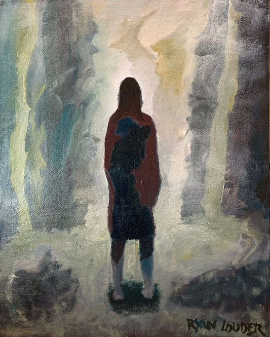 A painting titled 'Walking In The Forest by Ryan  Louder' by Ryan Louder