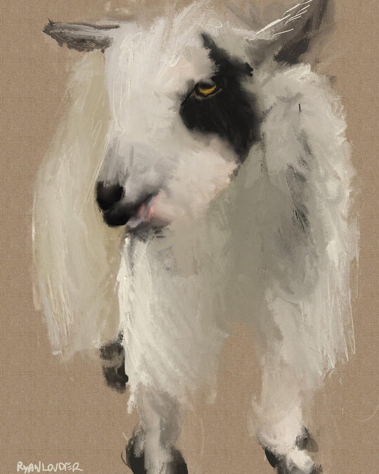 A painting titled 'Year of the Goat by Ryan  Louder' by Ryan Louder