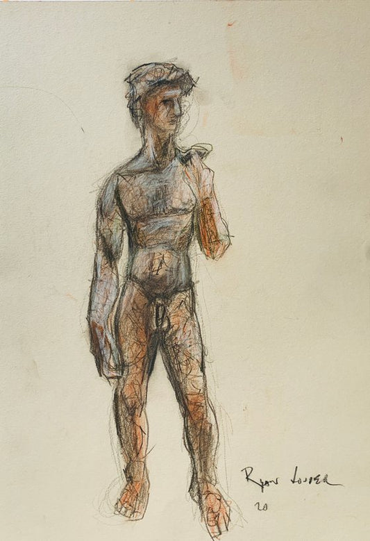 Nude Male - Michelangelo David - Study Painting by Ryan Louder