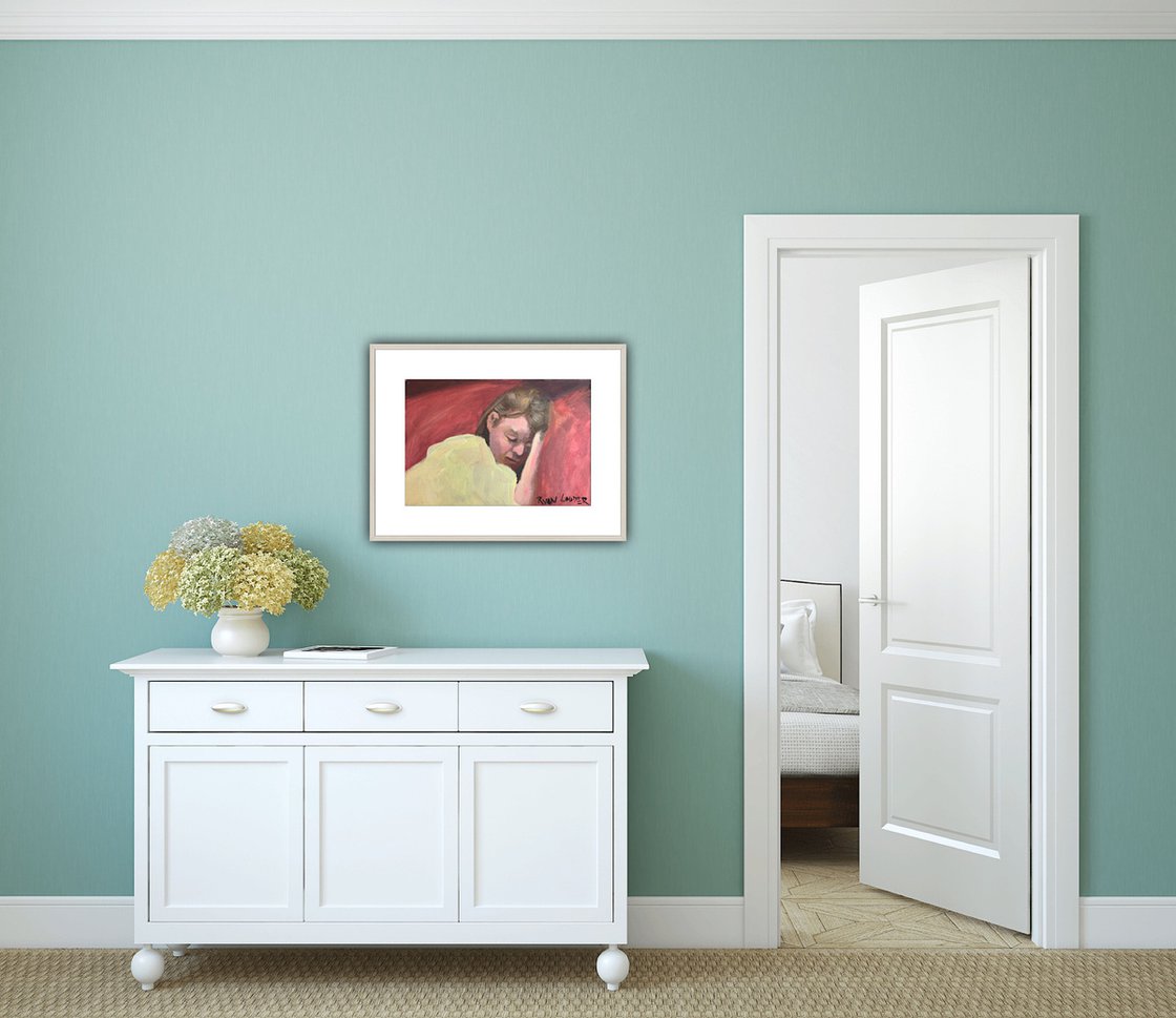 A painting titled 'Girl Sleeping by Ryan  Louder' by Ryan Louder