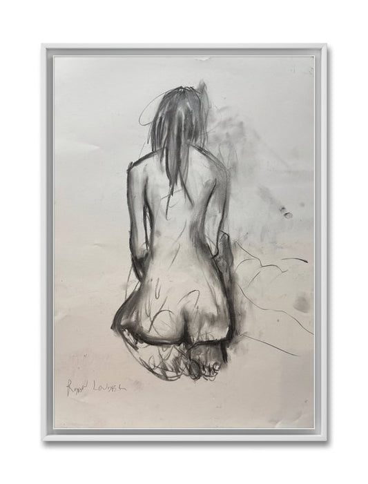 Nude Zoma - 16x23 Oil and Charcoal On Paper Painting by Ryan Louder