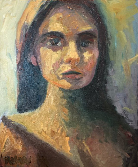 Oil Study of A Young Woman Painting by Ryan Louder