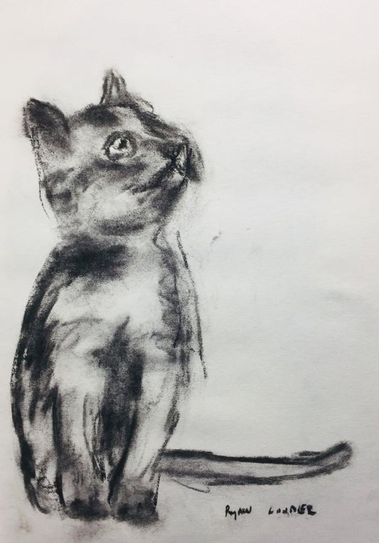 Drawing of Kitten Painting by Ryan Louder