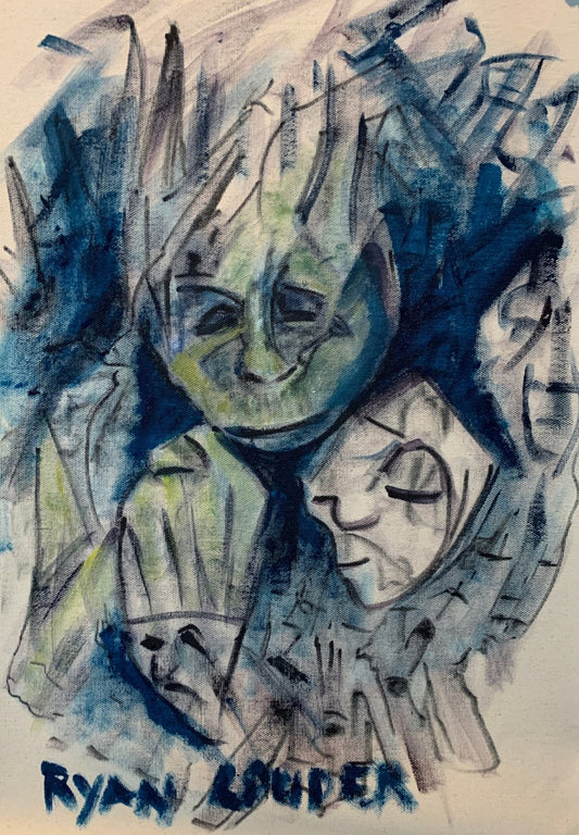 A painting titled 'Under The Cloth by Ryan  Louder' by Ryan Louder