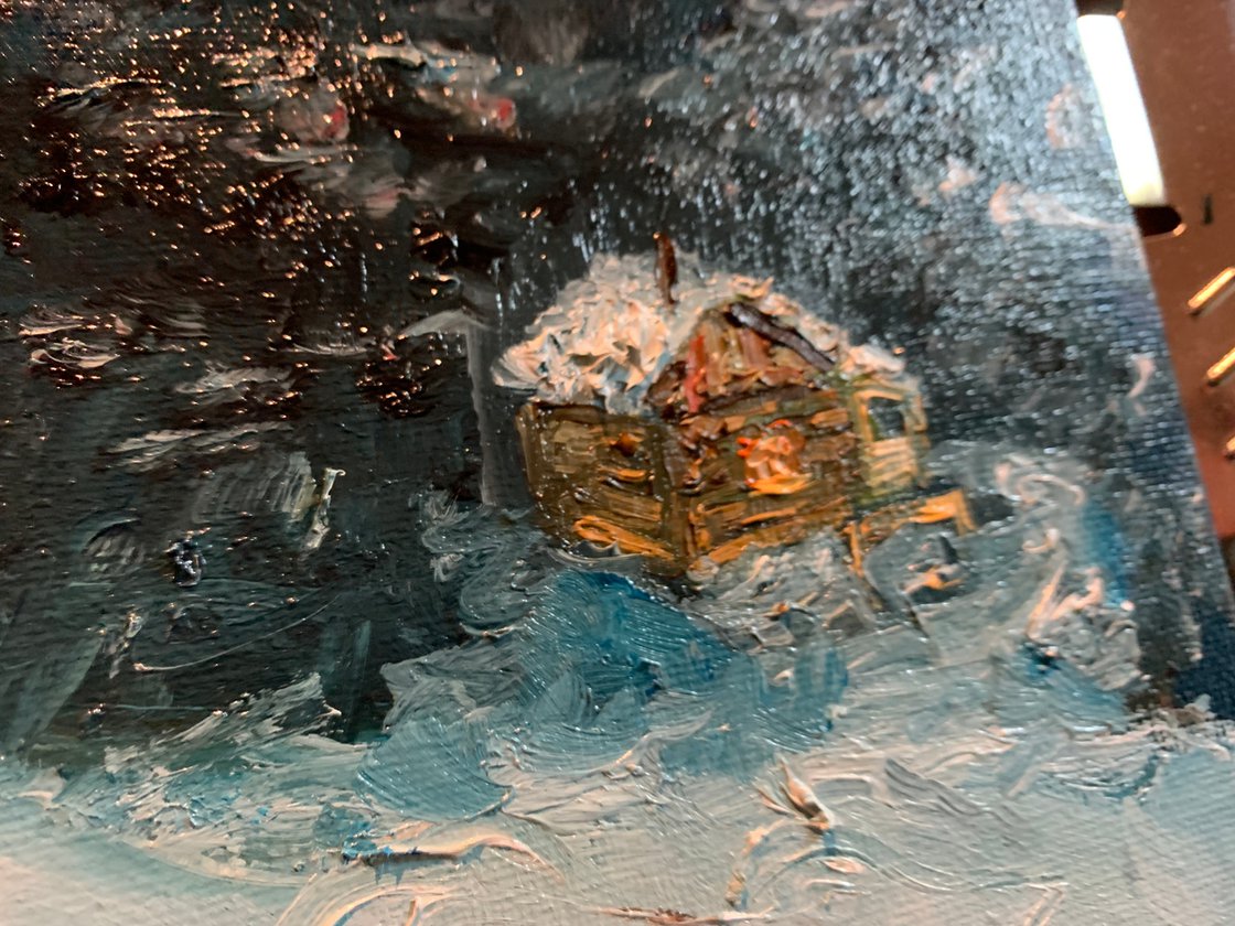 Warming His Horse On A Winter Night by Ryan  Louder - Sold