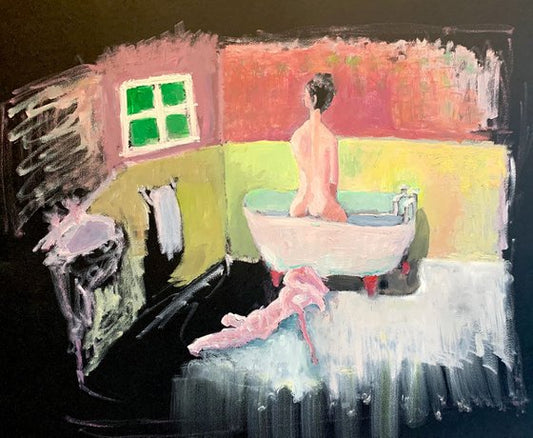 Nude Woman in Bathroom Painting by Ryan Louder