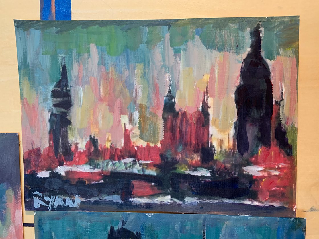A painting titled 'Four Impressions of London no.2 by Ryan  Louder' by Ryan Louder