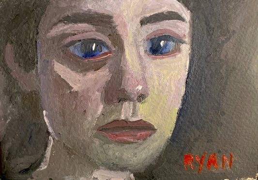 A painting titled 'Small Portrait Of A Woman Study 5x4 by Ryan  Louder' by Ryan Louder