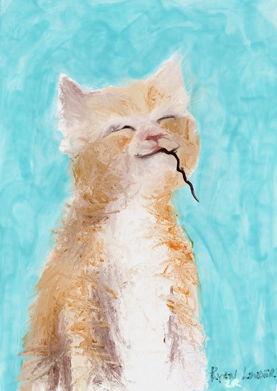 Kitten Extremely Proud Of Himself Painting by Ryan Louder