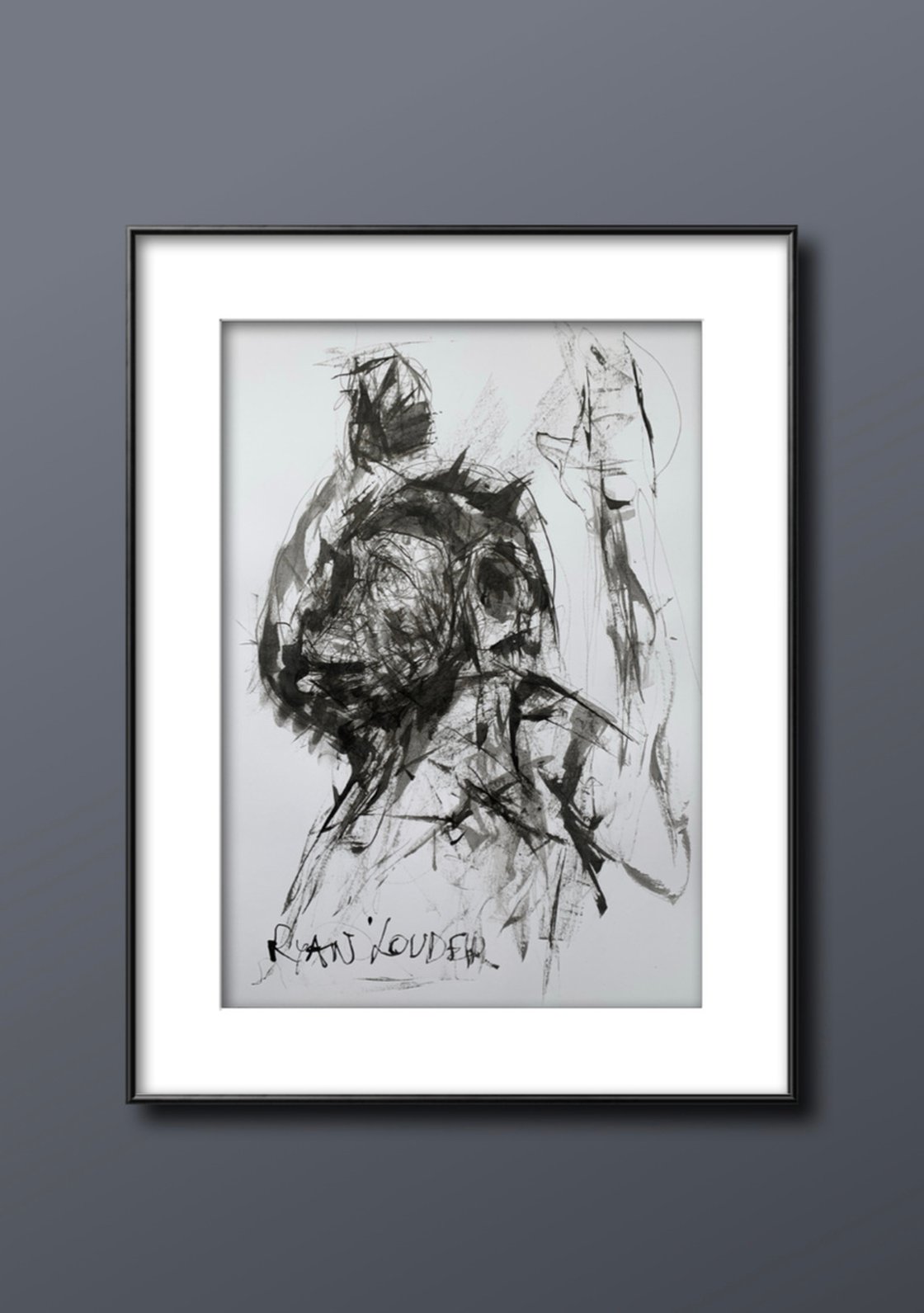 A painting titled 'Hands Up Monkey!……..I’m A Chimpanzee by Ryan  Louder' by Ryan Louder