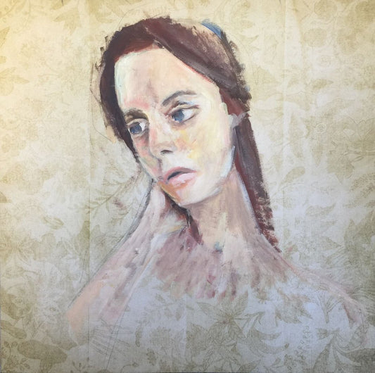 Faces In Wood 4 - Acrylic Oil On Paper - 12"x12" by Ryan  Louder