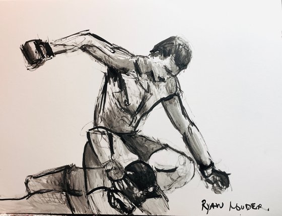 MMA Fighter Painting by Ryan Louder