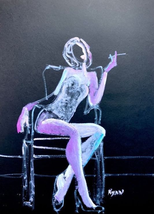 Woman Sitting - Study Painting by Ryan Louder