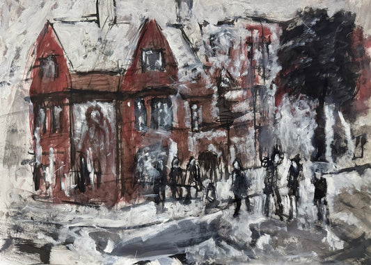 A painting titled 'The Old House by Ryan  Louder' by Ryan Louder