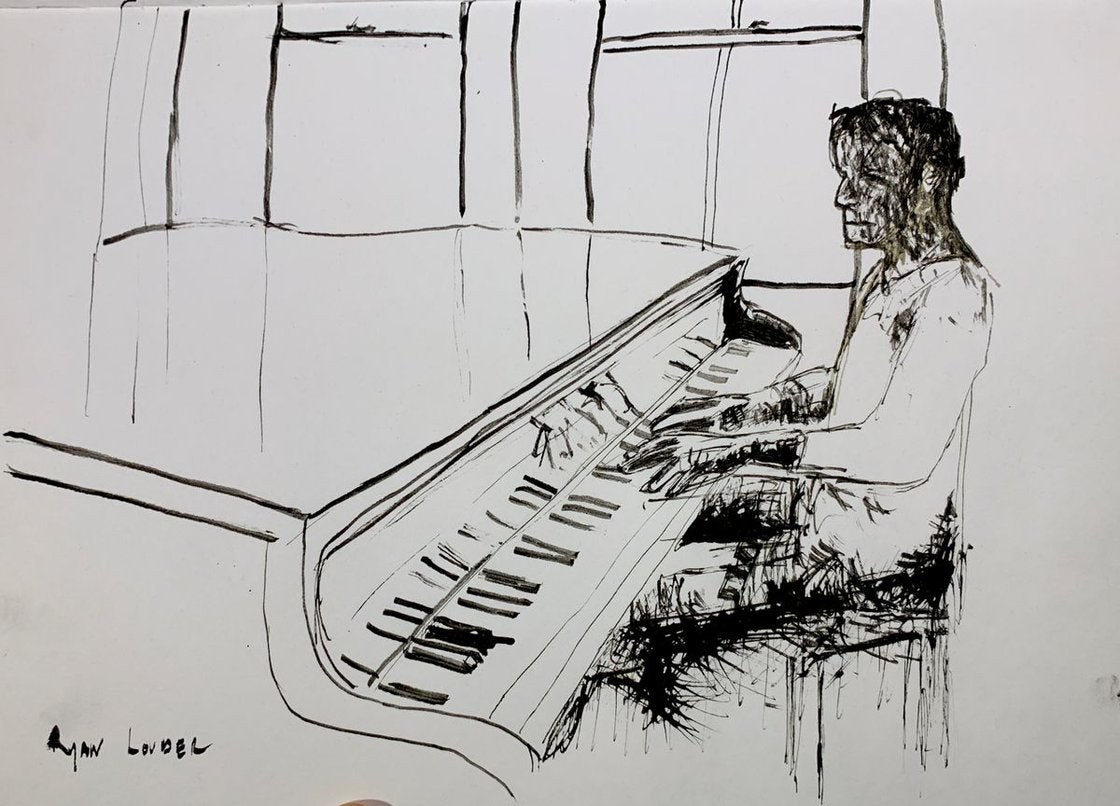 The Weary Piano Player by Ryan  Louder - Sold