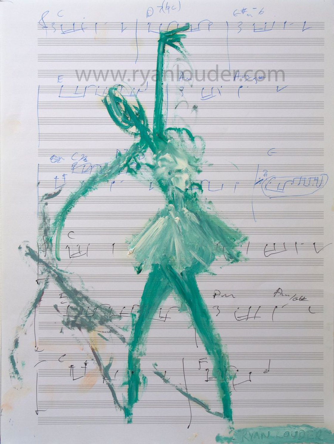 A painting titled 'Ballet Notes Series no.4 by Ryan  Louder' by Ryan Louder