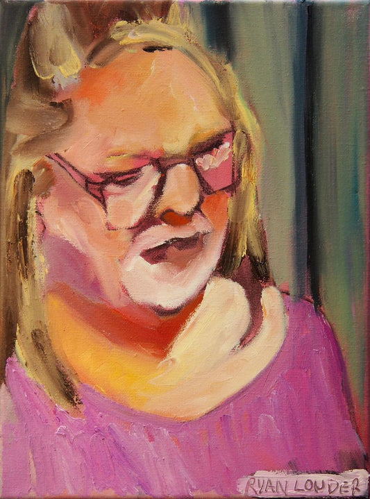A painting titled 'People Of London 11 12x9 Oil On Canvas by Ryan  Louder' by Ryan Louder