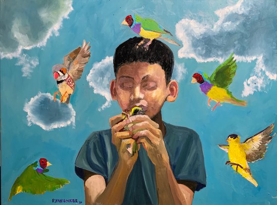 The Boy Who Could Fly Painting by Ryan Louder