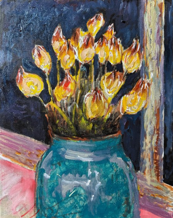 Tulips At Dawn Painting by Ryan Louder