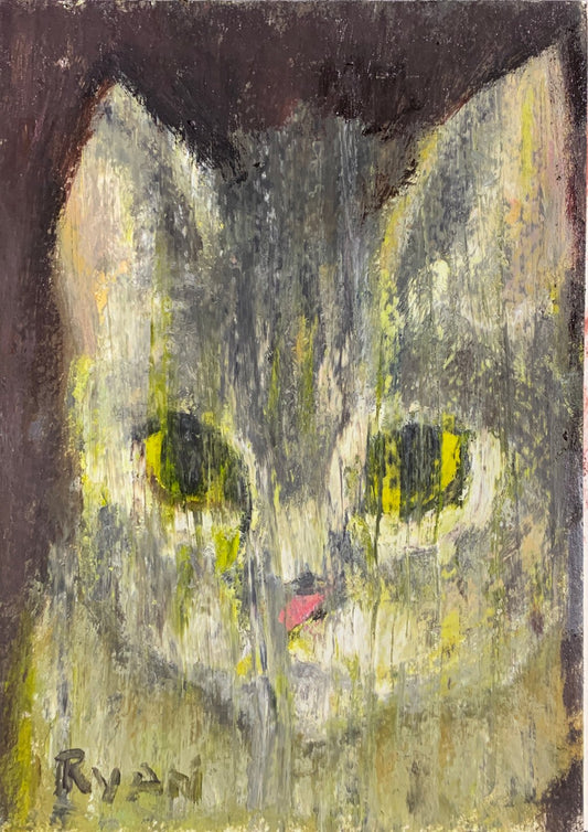 Cat By The Window On A Rainy Day by Ryan  Louder - Sold