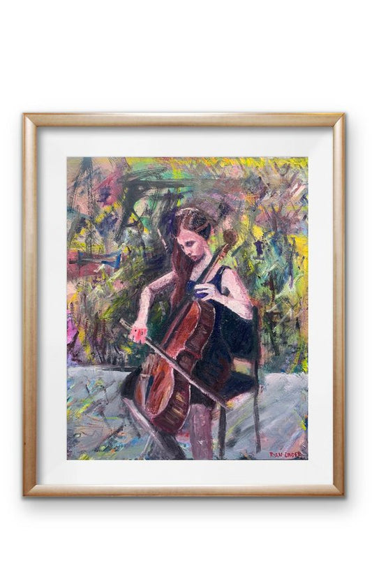 Cello Player Painting by Ryan Louder