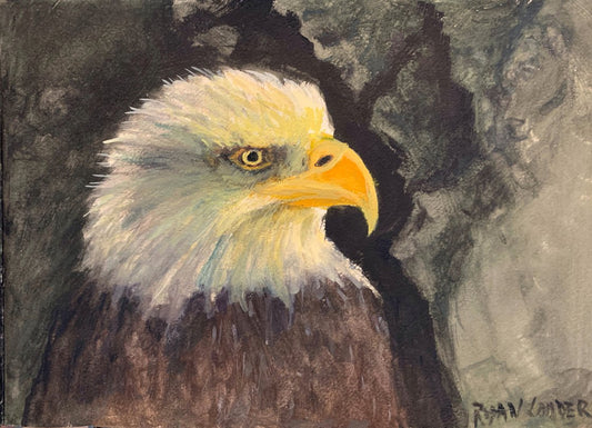 A painting titled 'Eagle Study by Ryan  Louder' by Ryan Louder