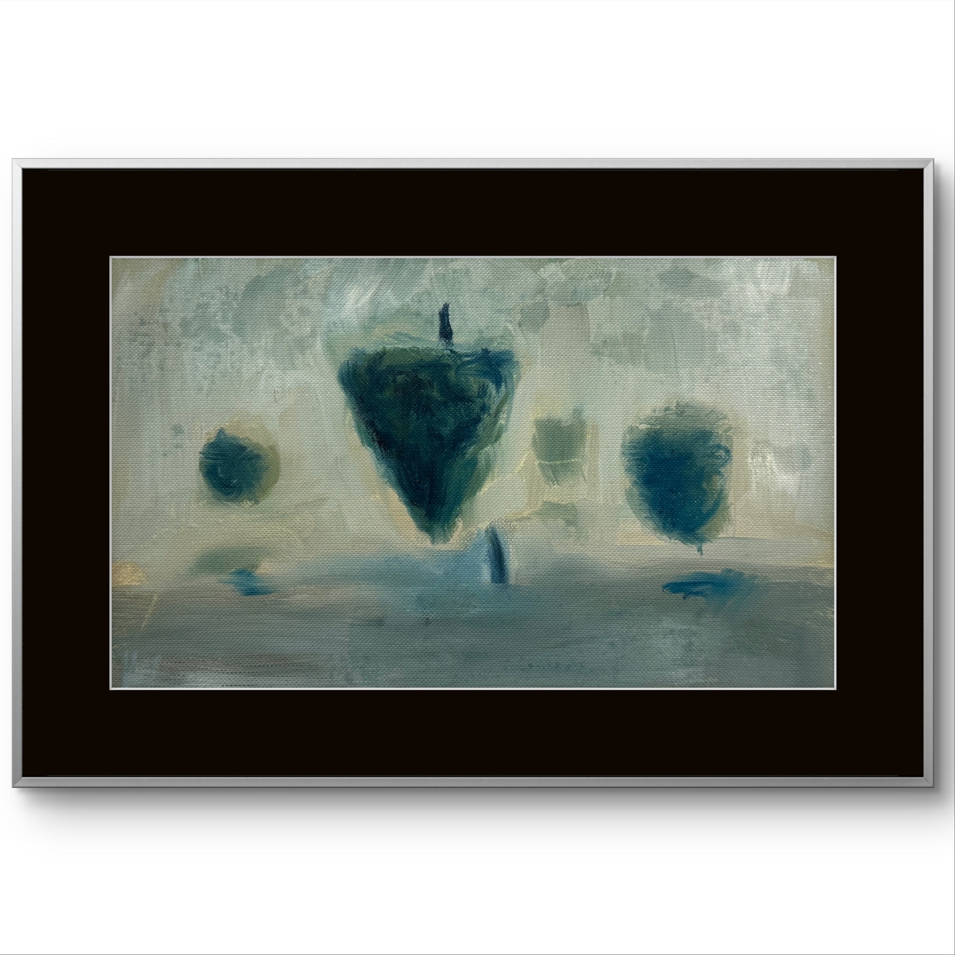 A painting titled 'Floating Symbols' by Ryan Louder