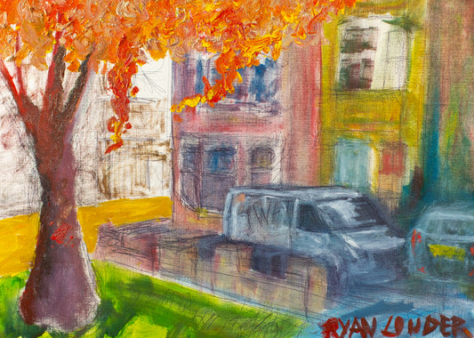 A painting titled 'Graffiti On A Van' by Ryan Louder