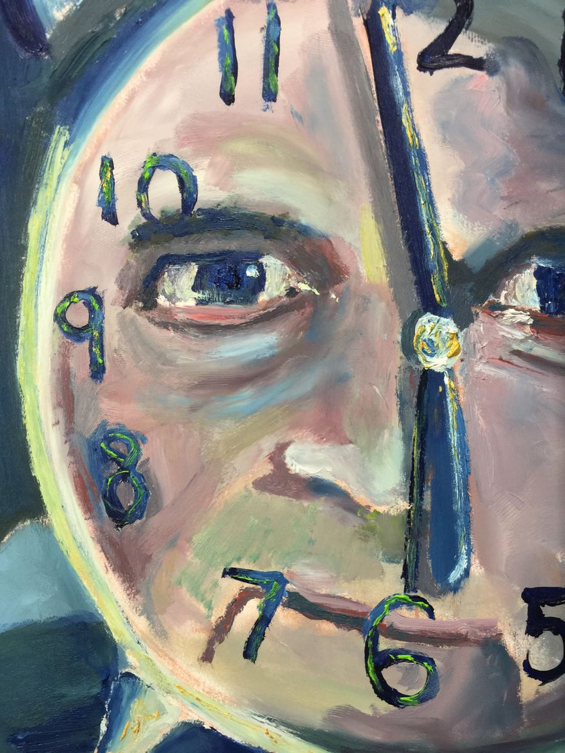 A painting titled 'The Sadistic Alarm Clock by Ryan  Louder' by Ryan Louder
