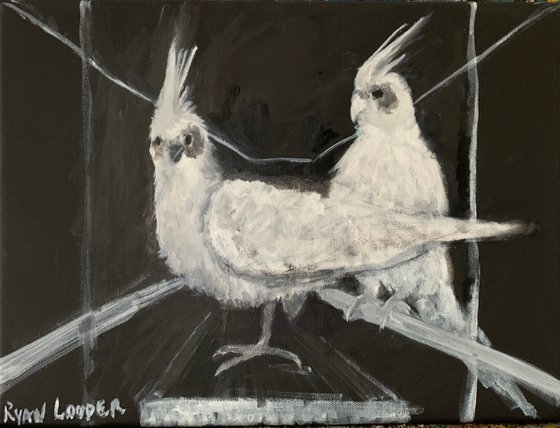 Two Birds 12x16 Canvas by Ryan  Louder