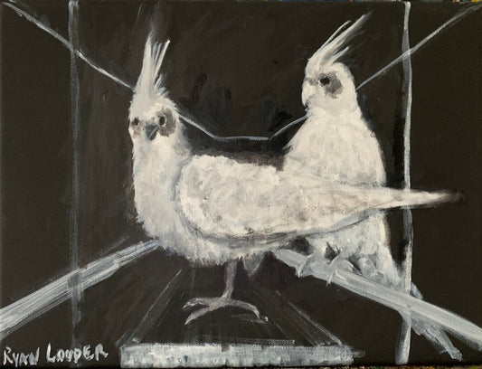 A painting titled 'Two Birds 12x16 Canvas by Ryan  Louder' by Ryan Louder