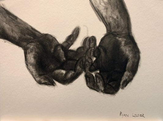 Study Of Hands Painting by Ryan Louder