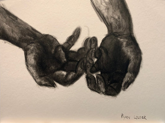 A painting titled 'Study Of Hands by Ryan  Louder' by Ryan Louder