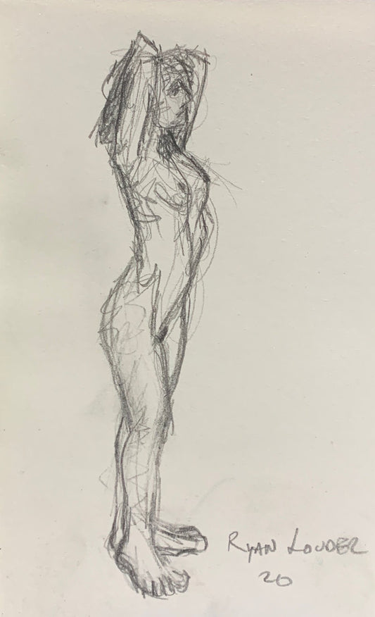 A painting titled 'Nude Study Drawing 4 by Ryan  Louder' by Ryan Louder