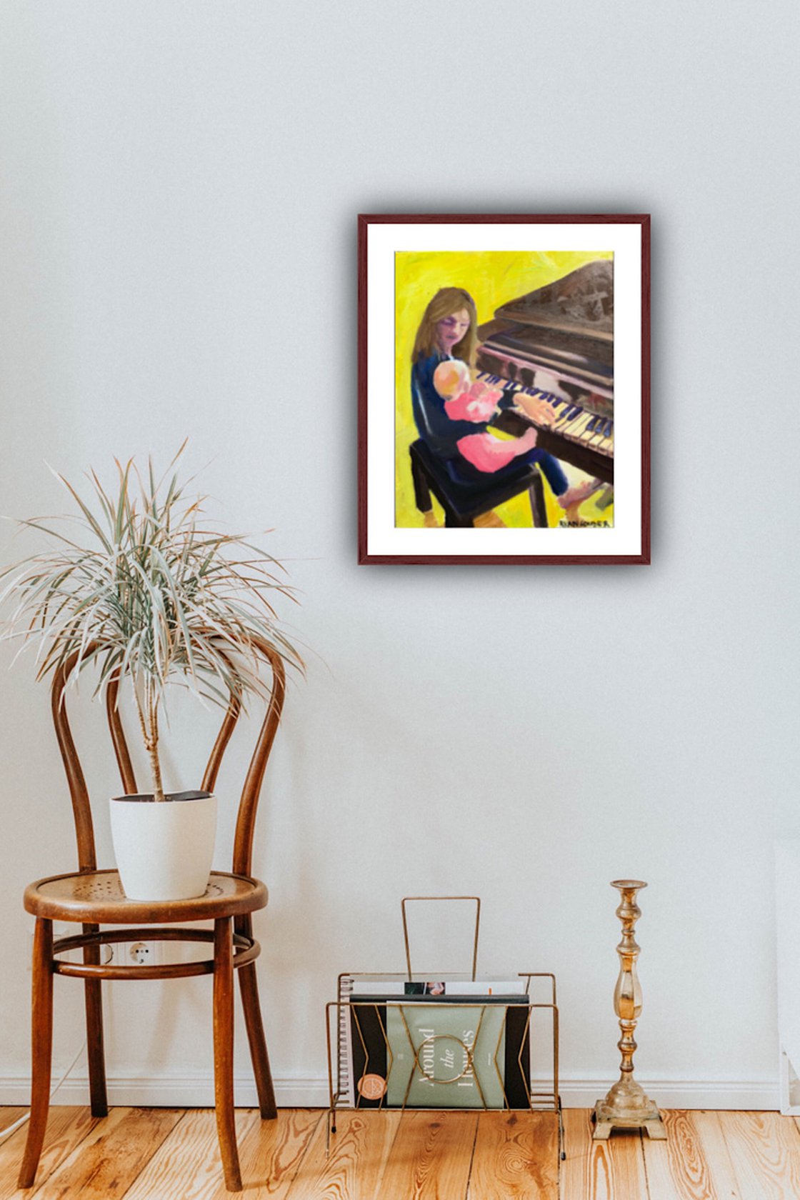 A painting titled 'Piano Lesson by Ryan  Louder' by Ryan Louder