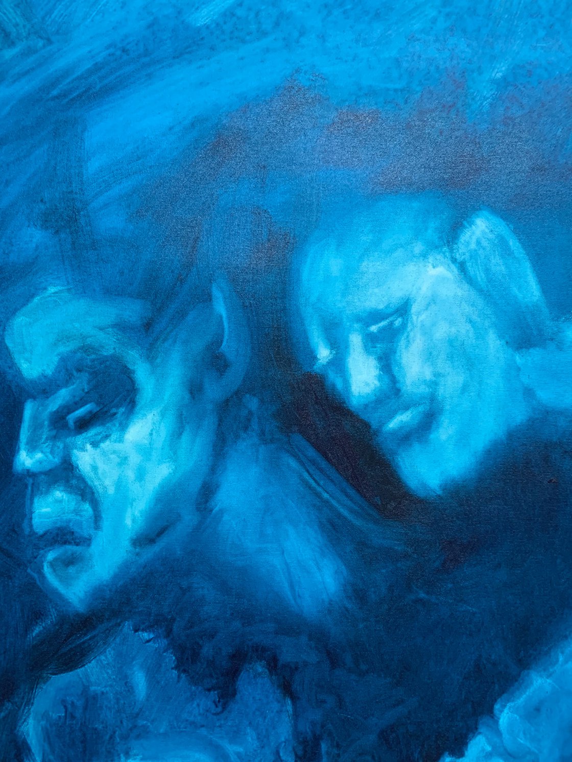 A painting titled 'The Happy Interrogation by Ryan  Louder' by Ryan Louder