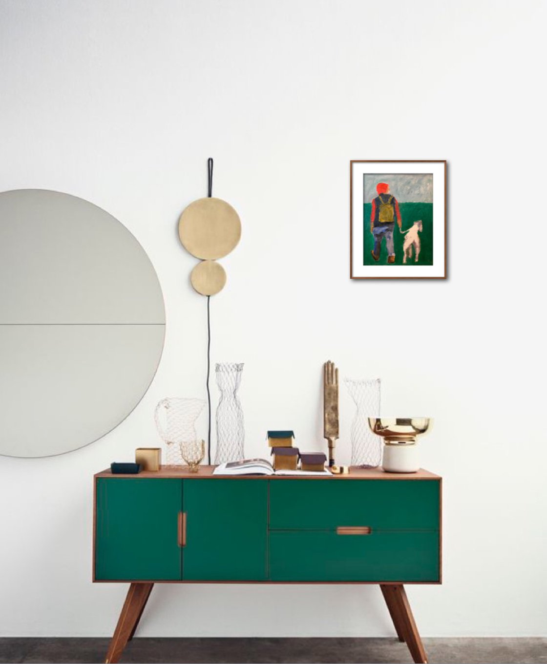 A painting titled 'Dog Walking In The Park by Ryan  Louder' by Ryan Louder